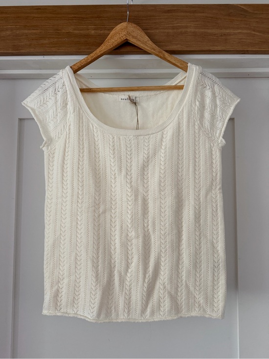 Neuflora Tops - Neuflora • Ivory Halle Top • S • BNWT • Cotton & Cashmere